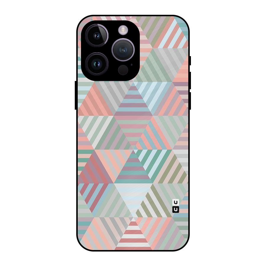 Abstract Triangle Lines Metal Back Case for iPhone 14 Pro Max