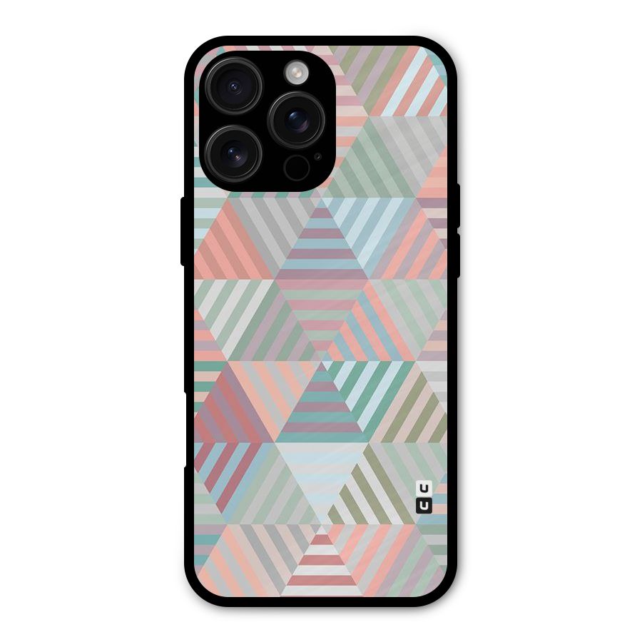 Abstract Triangle Lines Metal Back Case for iPhone 16 Pro Max