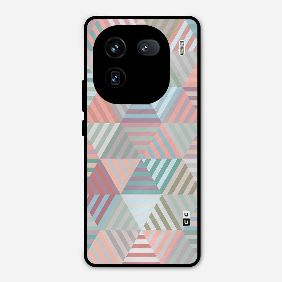 Abstract Triangle Lines Metal Back Case for iQOO 12