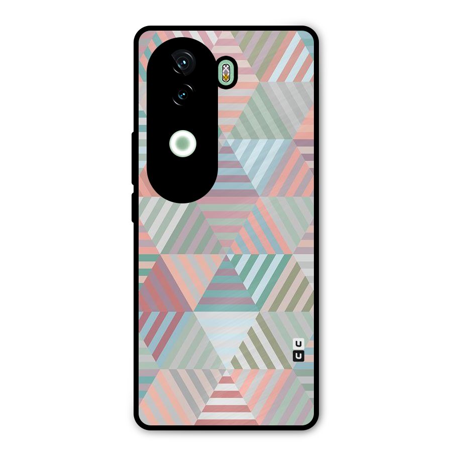 Abstract Triangle Lines Metal Back Case for iQOO Z9s