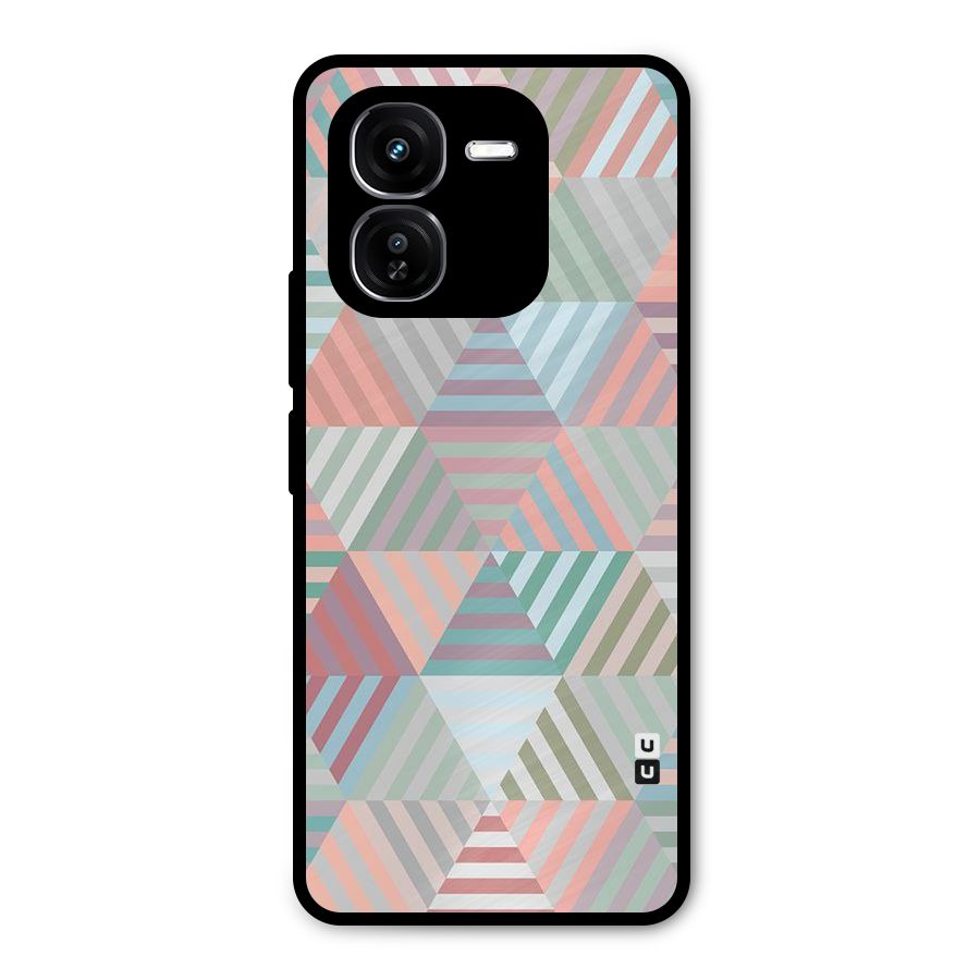 Abstract Triangle Lines Metal Back Case for iQOO Z9x