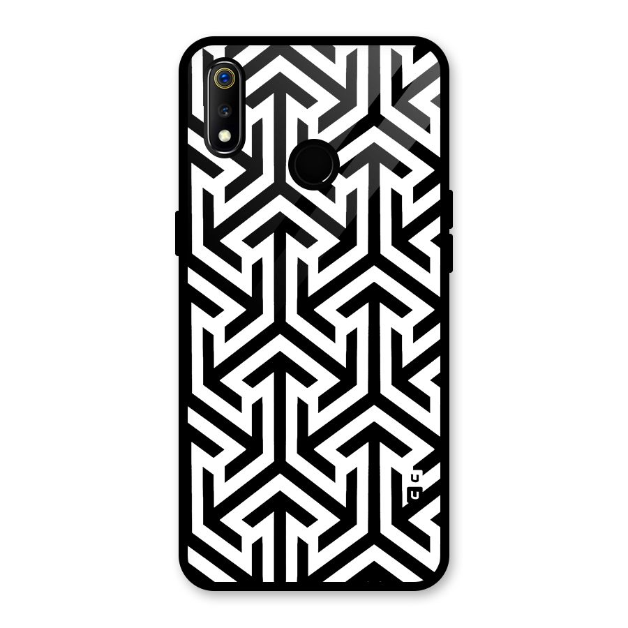 Abstract Triple Arrows Glass Back Case for Realme 3i