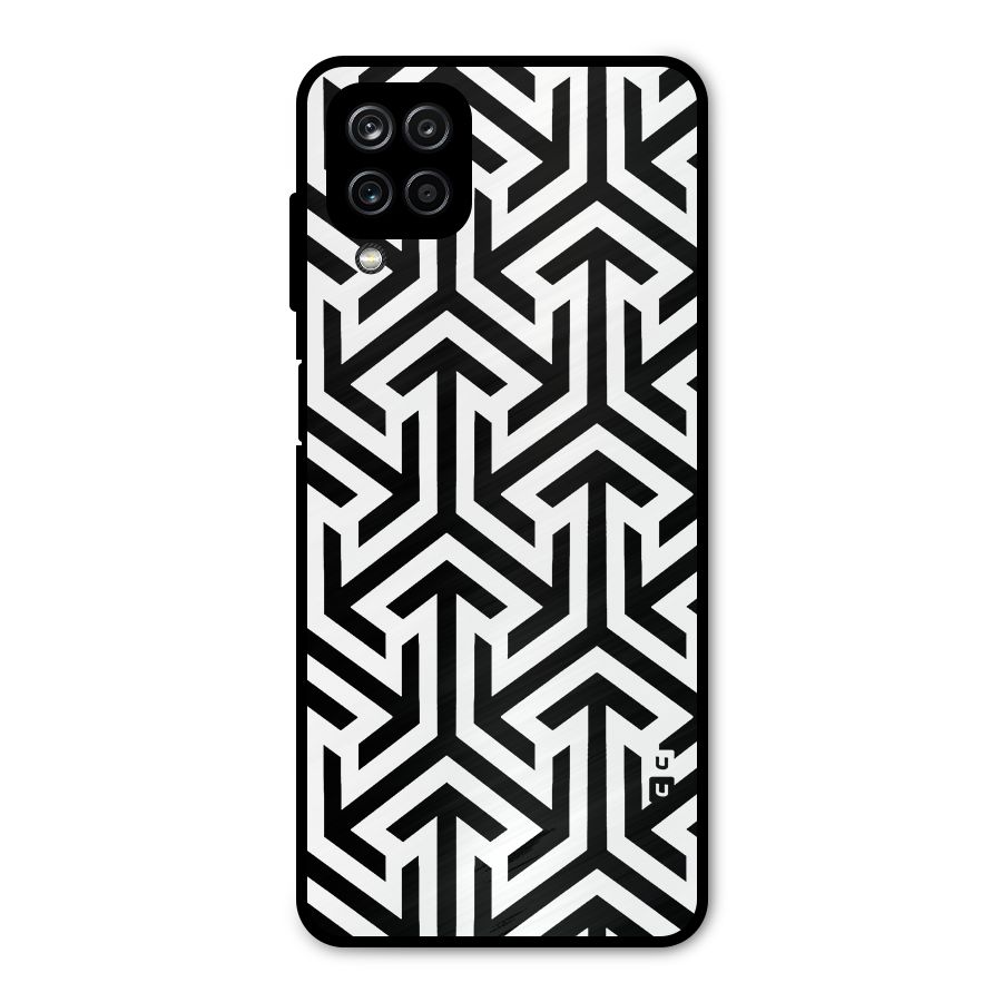 Abstract Triple Arrows Metal Back Case for Galaxy A12