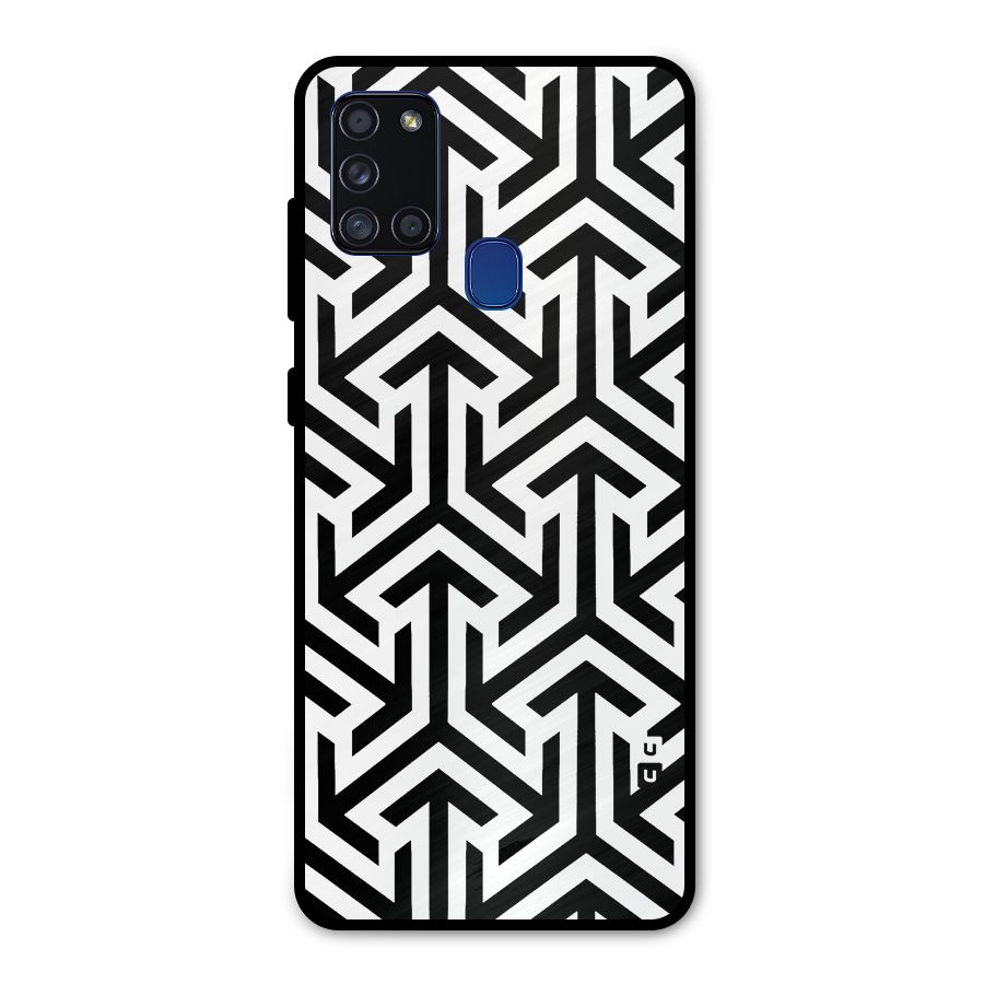 Abstract Triple Arrows Metal Back Case for Galaxy A21s