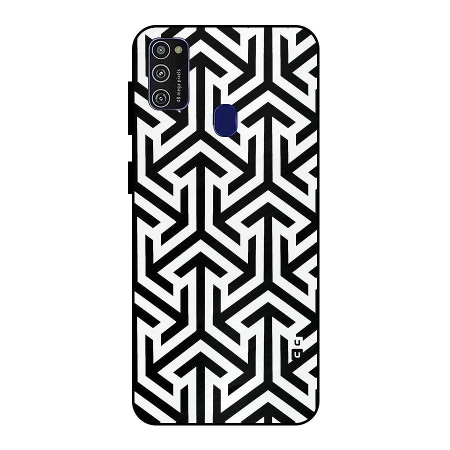 Abstract Triple Arrows Metal Back Case for Galaxy M21