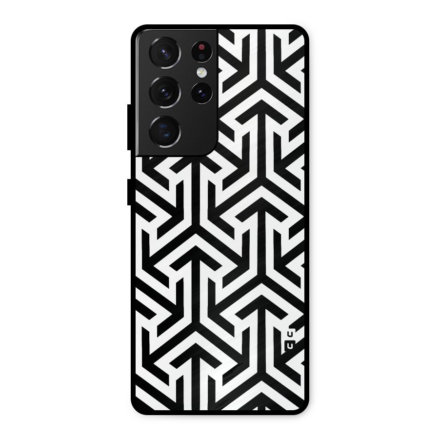 Abstract Triple Arrows Metal Back Case for Galaxy S21 Ultra 5G