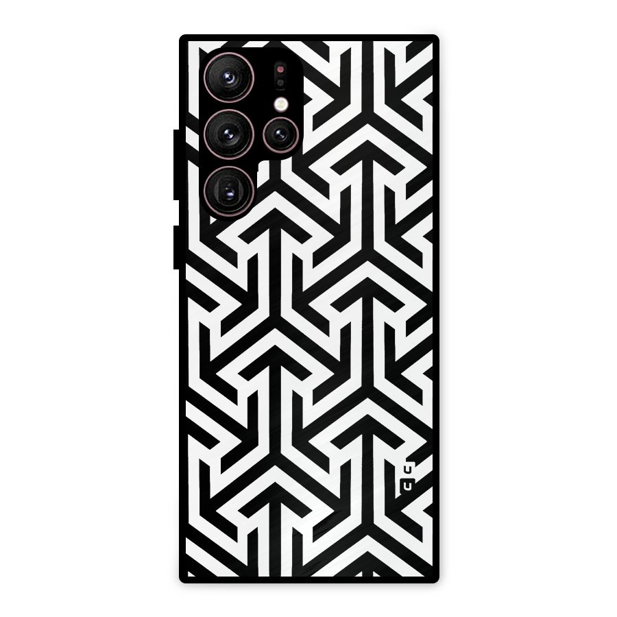 Abstract Triple Arrows Metal Back Case for Galaxy S22 Ultra 5G
