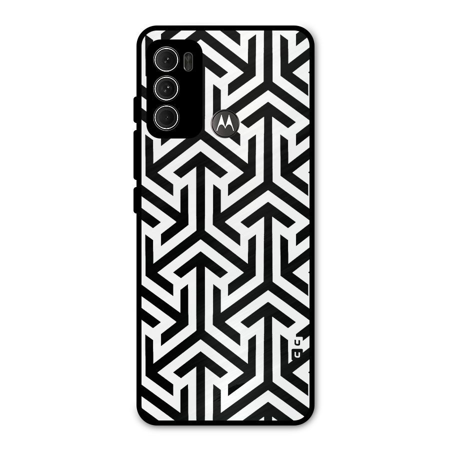 Abstract Triple Arrows Metal Back Case for Moto G60