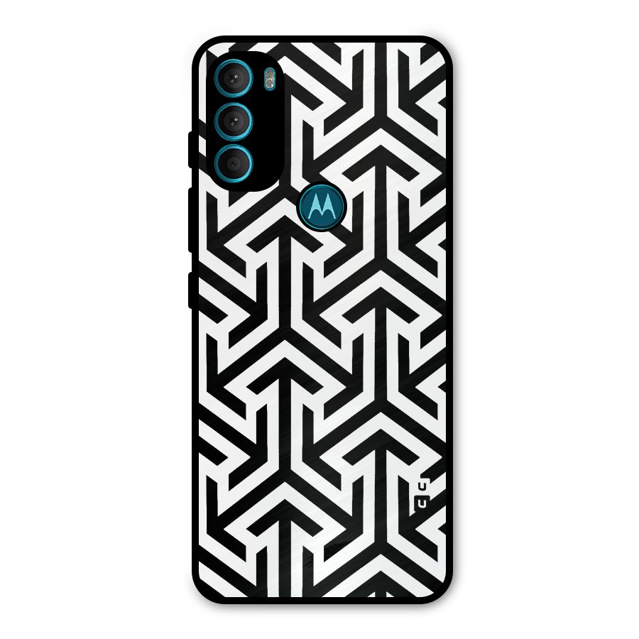 Abstract Triple Arrows Metal Back Case for Moto G71 5G