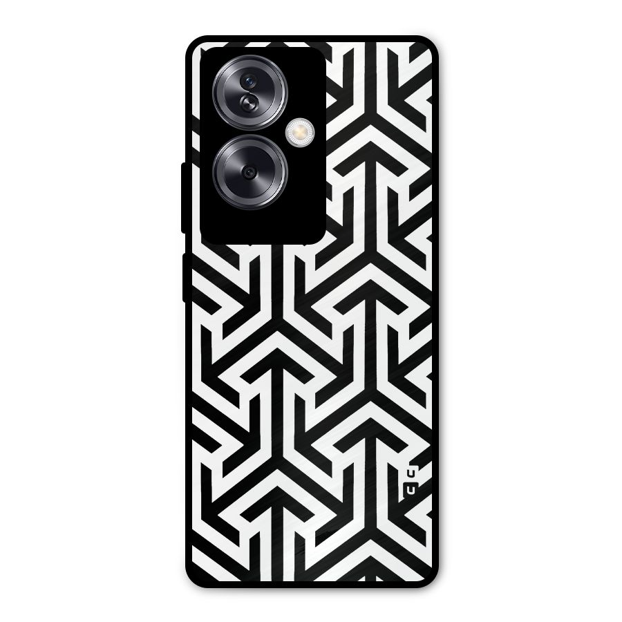 Abstract Triple Arrows Metal Back Case for Oppo A79 5G