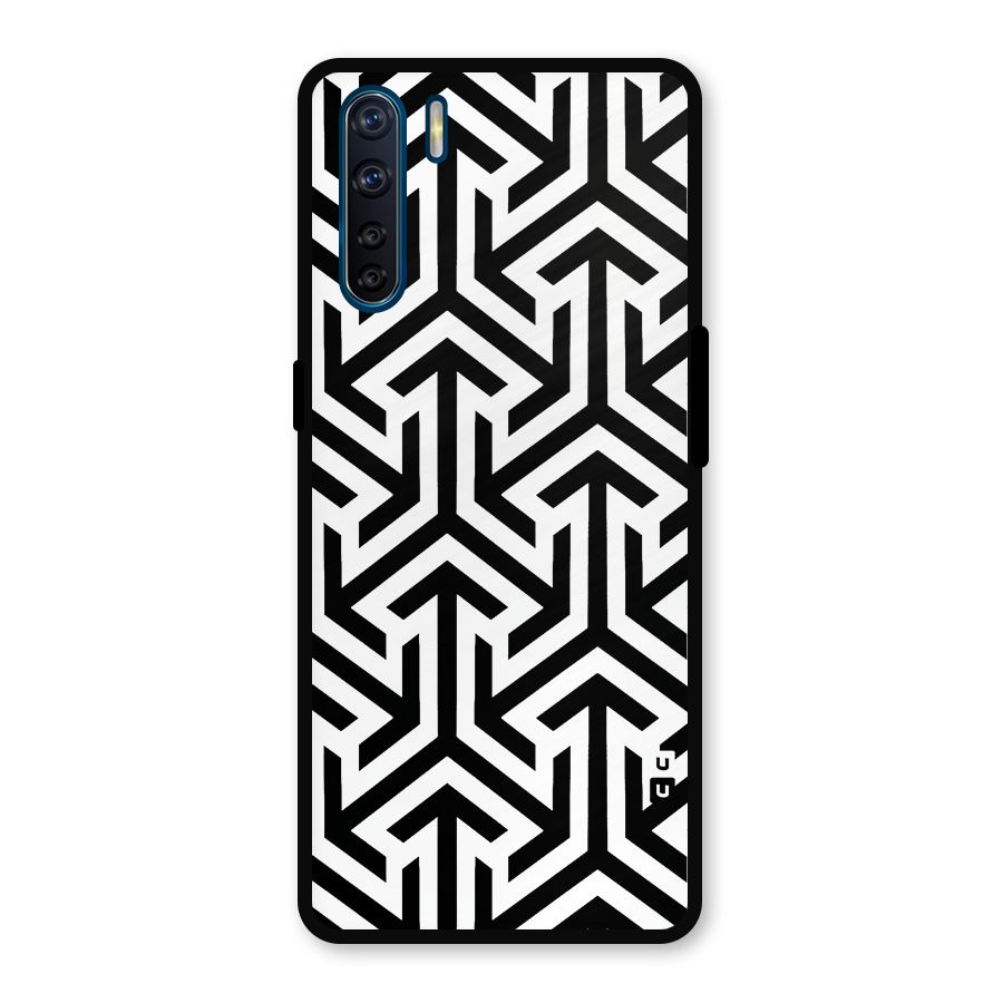 Abstract Triple Arrows Metal Back Case for Oppo F15