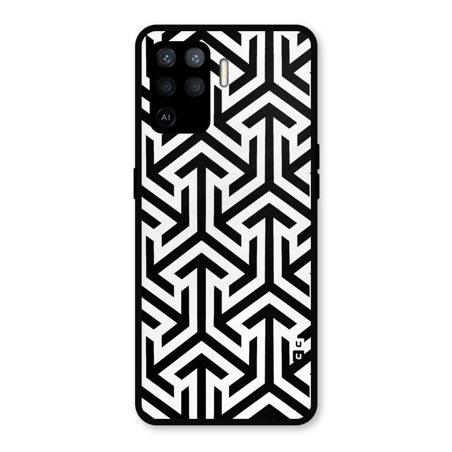 Abstract Triple Arrows Metal Back Case for Oppo F19 Pro