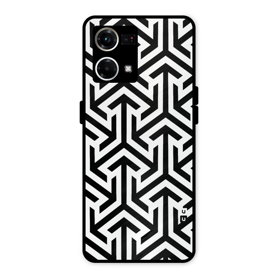 Abstract Triple Arrows Metal Back Case for Oppo F21 Pro 4G