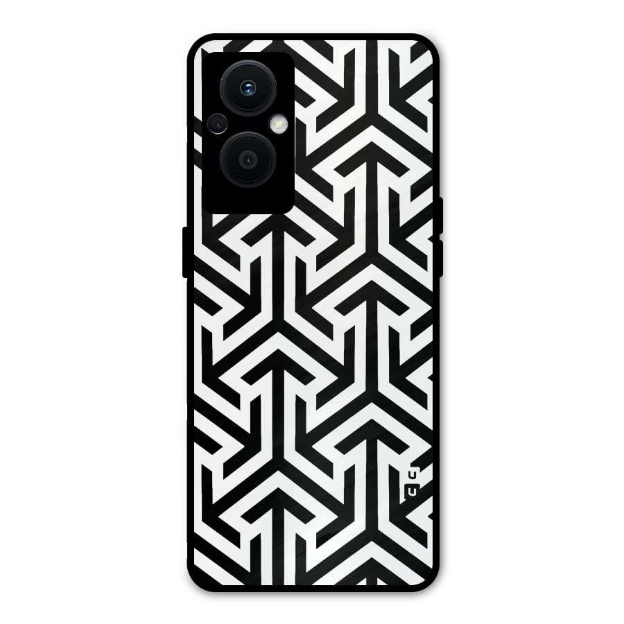 Abstract Triple Arrows Metal Back Case for Oppo F21s Pro 5G