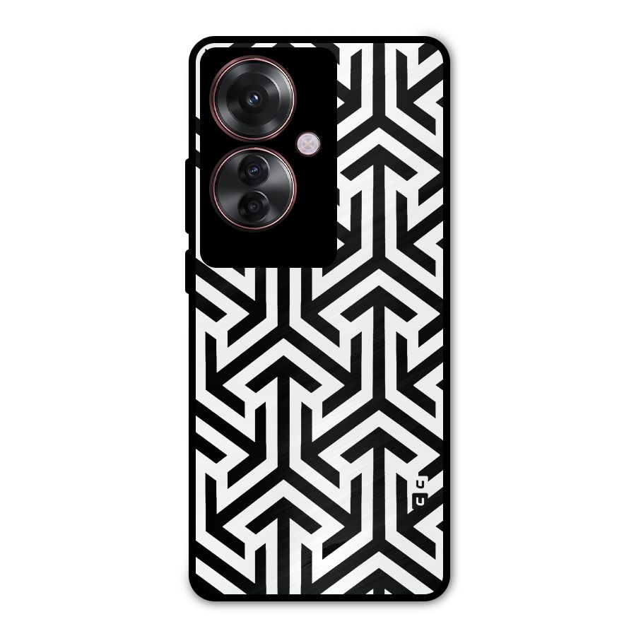 Abstract Triple Arrows Metal Back Case for Oppo F25 Pro