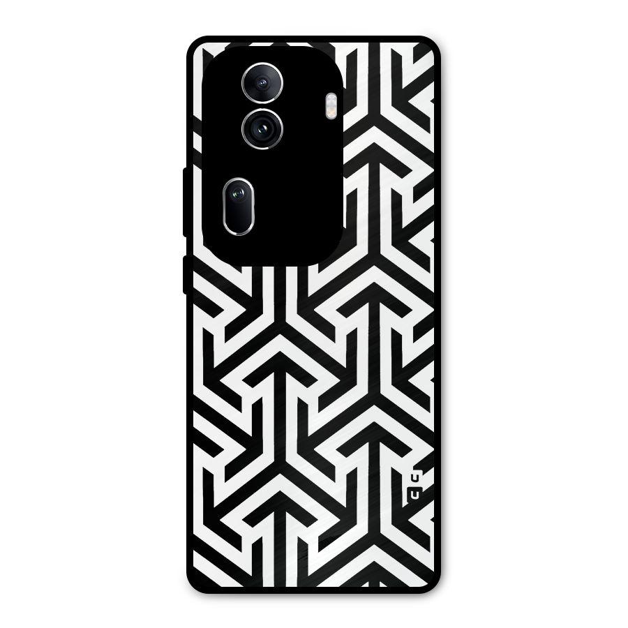Abstract Triple Arrows Metal Back Case for Oppo Reno11 Pro 5G