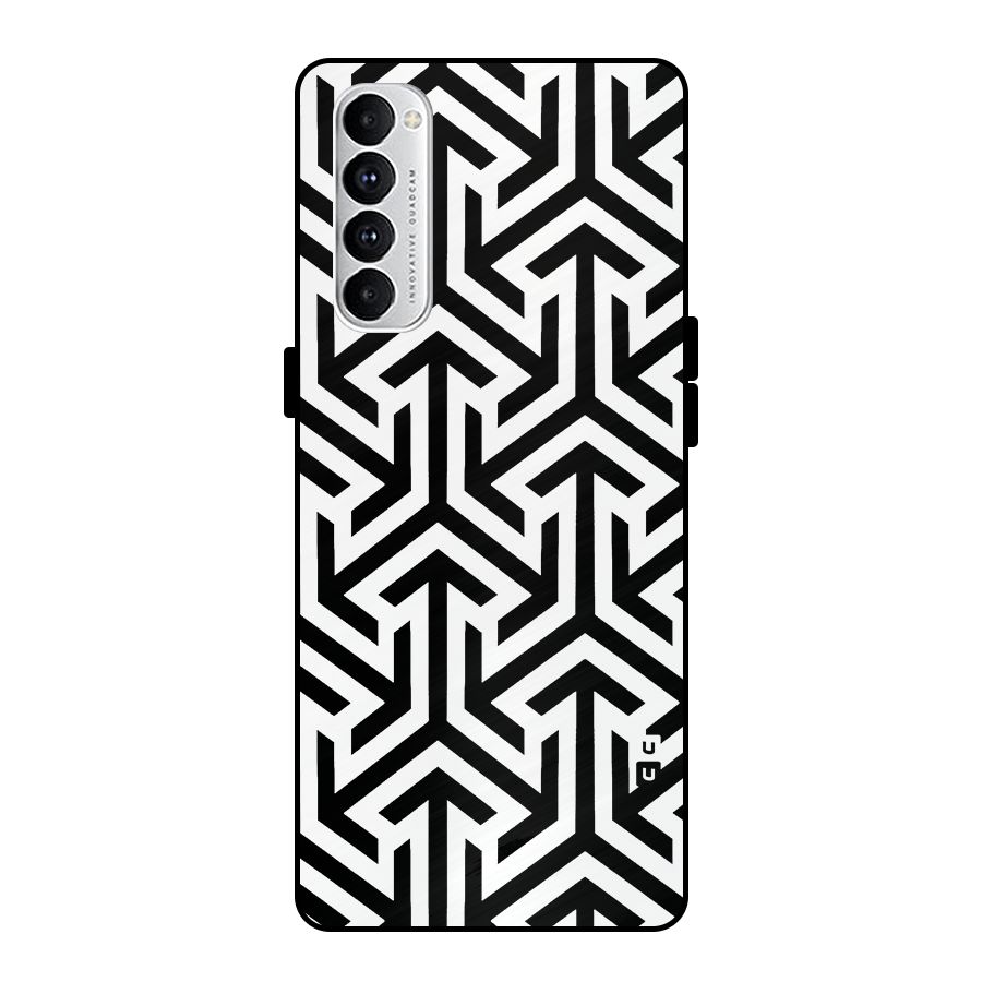 Abstract Triple Arrows Metal Back Case for Oppo Reno4 Pro