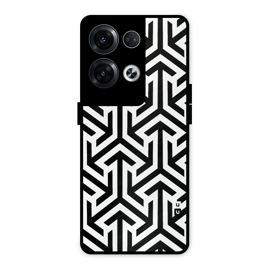 Abstract Triple Arrows Metal Back Case for Oppo Reno8 Pro 5G