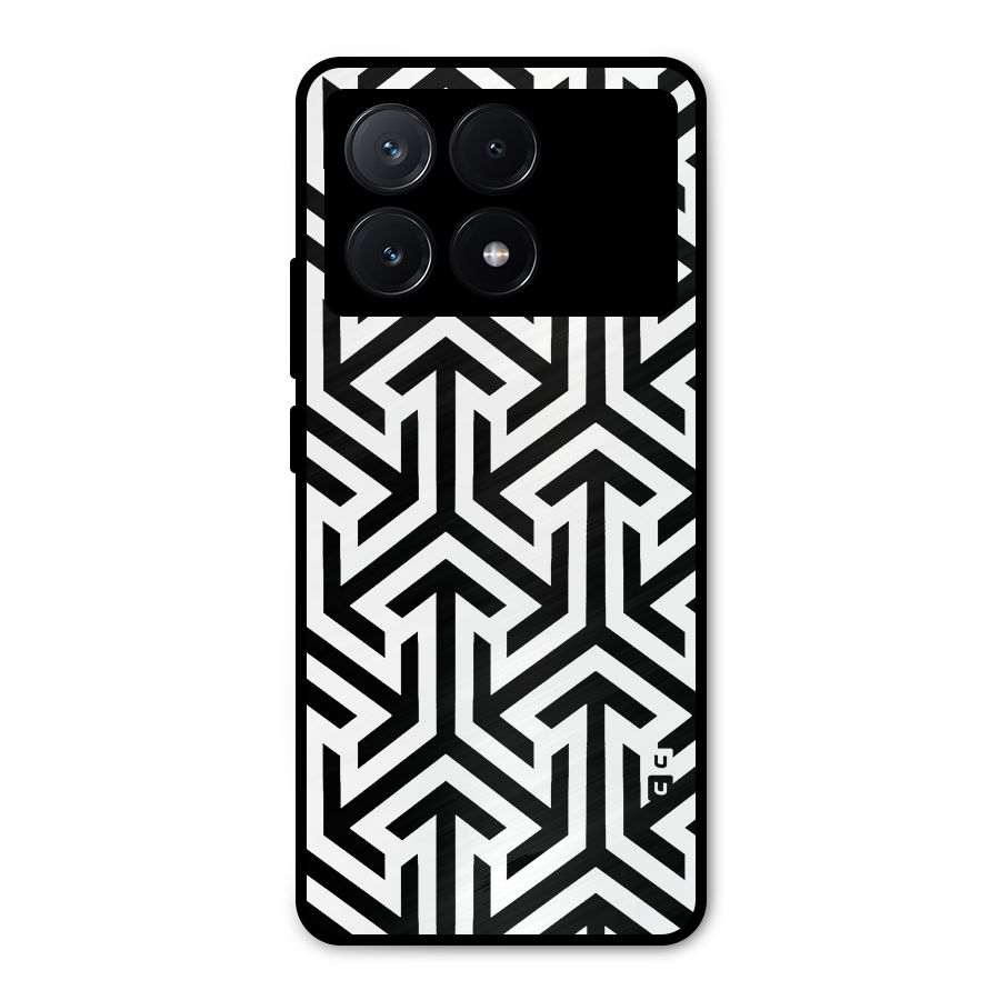Abstract Triple Arrows Metal Back Case for Poco X6 Pro