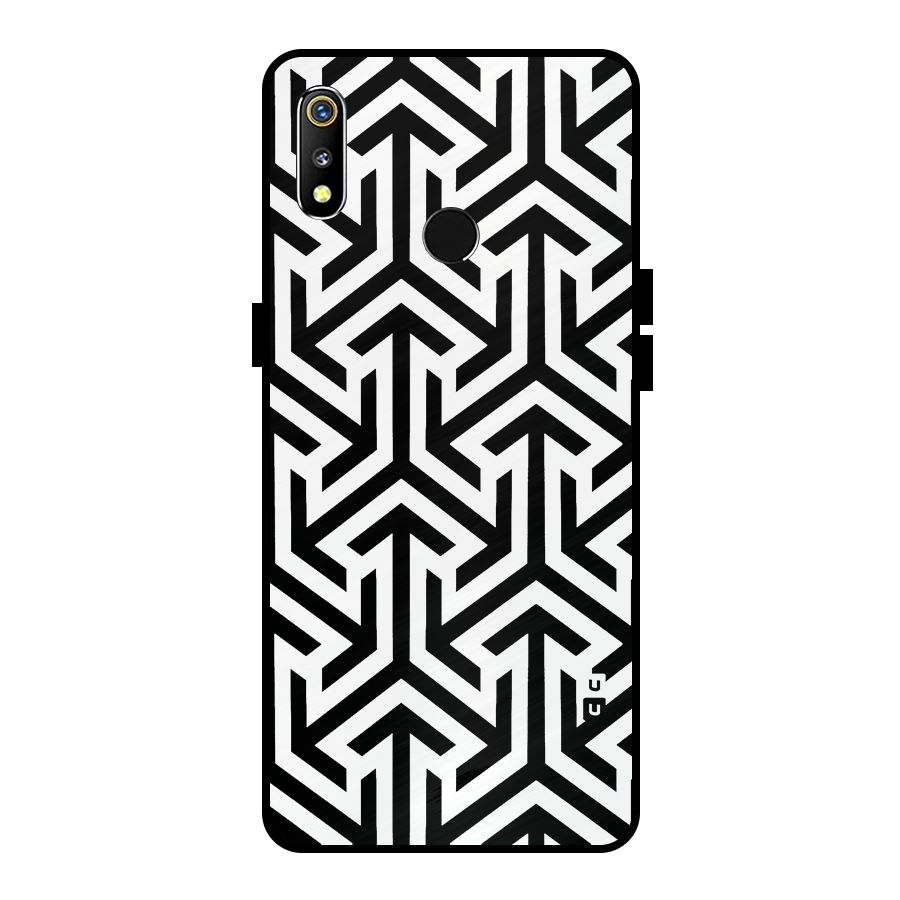 Abstract Triple Arrows Metal Back Case for Realme 3