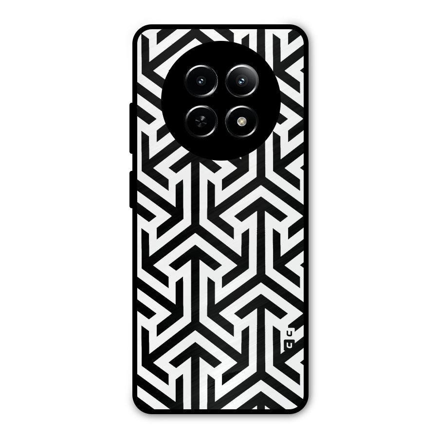 Abstract Triple Arrows Metal Back Case for Realme Narzo 70x 5G