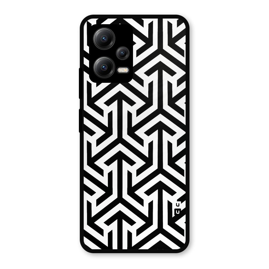 Abstract Triple Arrows Metal Back Case for Redmi Note 12 5G