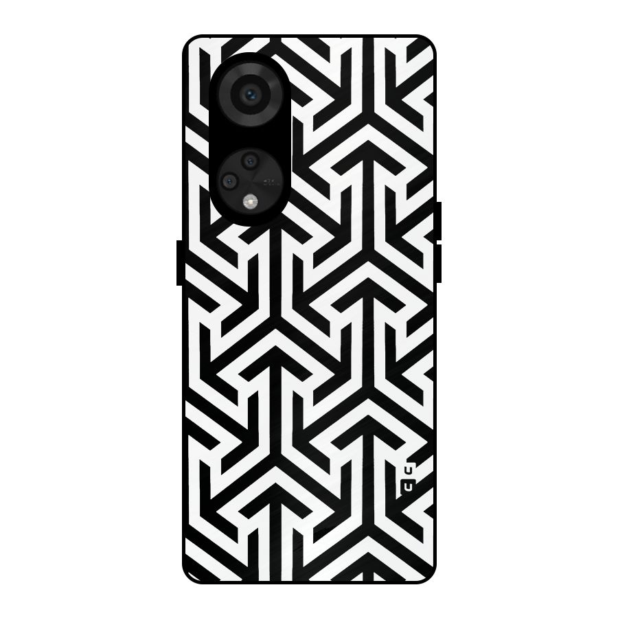 Abstract Triple Arrows Metal Back Case for Reno8 T 5G