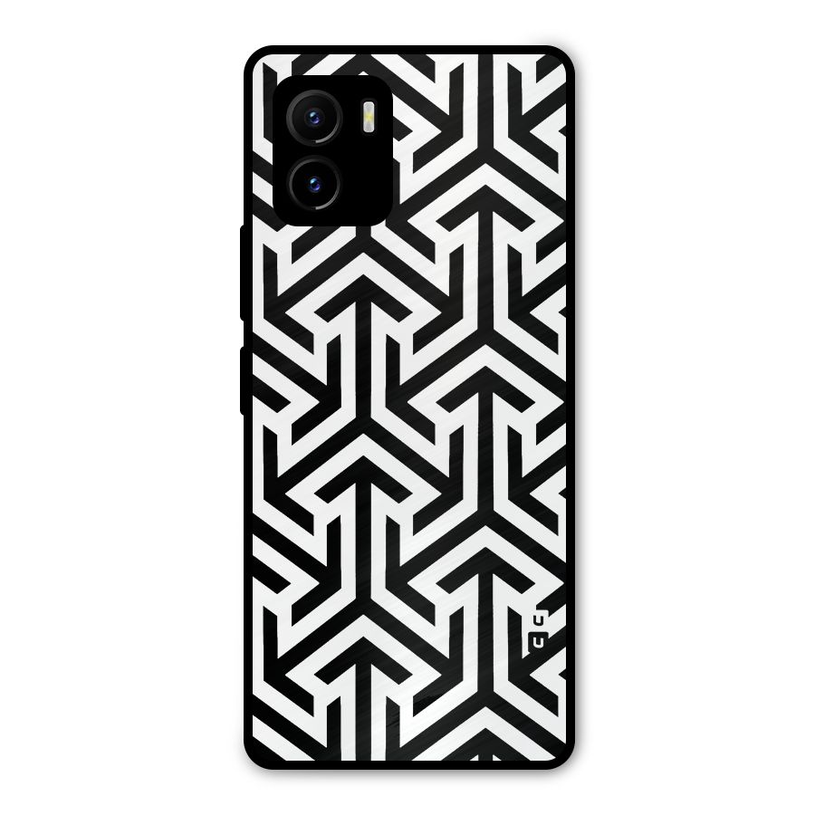 Abstract Triple Arrows Metal Back Case for Vivo Y15s