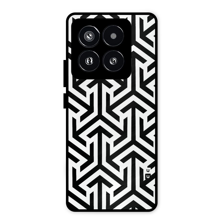 Abstract Triple Arrows Metal Back Case for Xiaomi 14 Pro