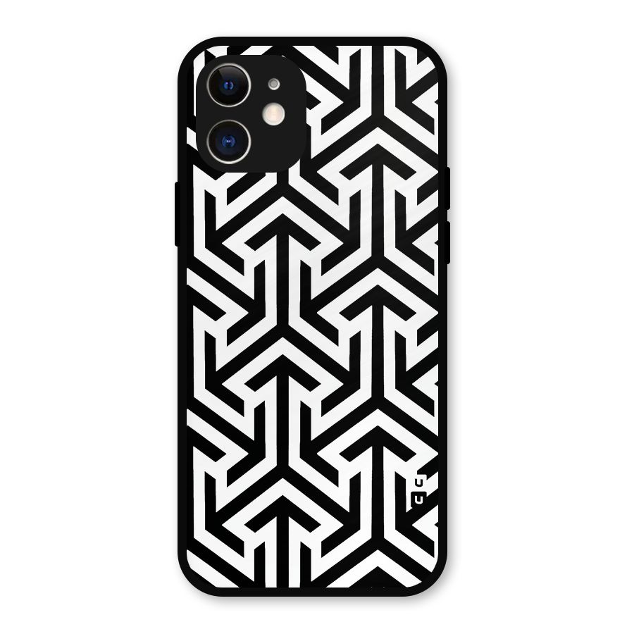Abstract Triple Arrows Metal Back Case for iPhone 12