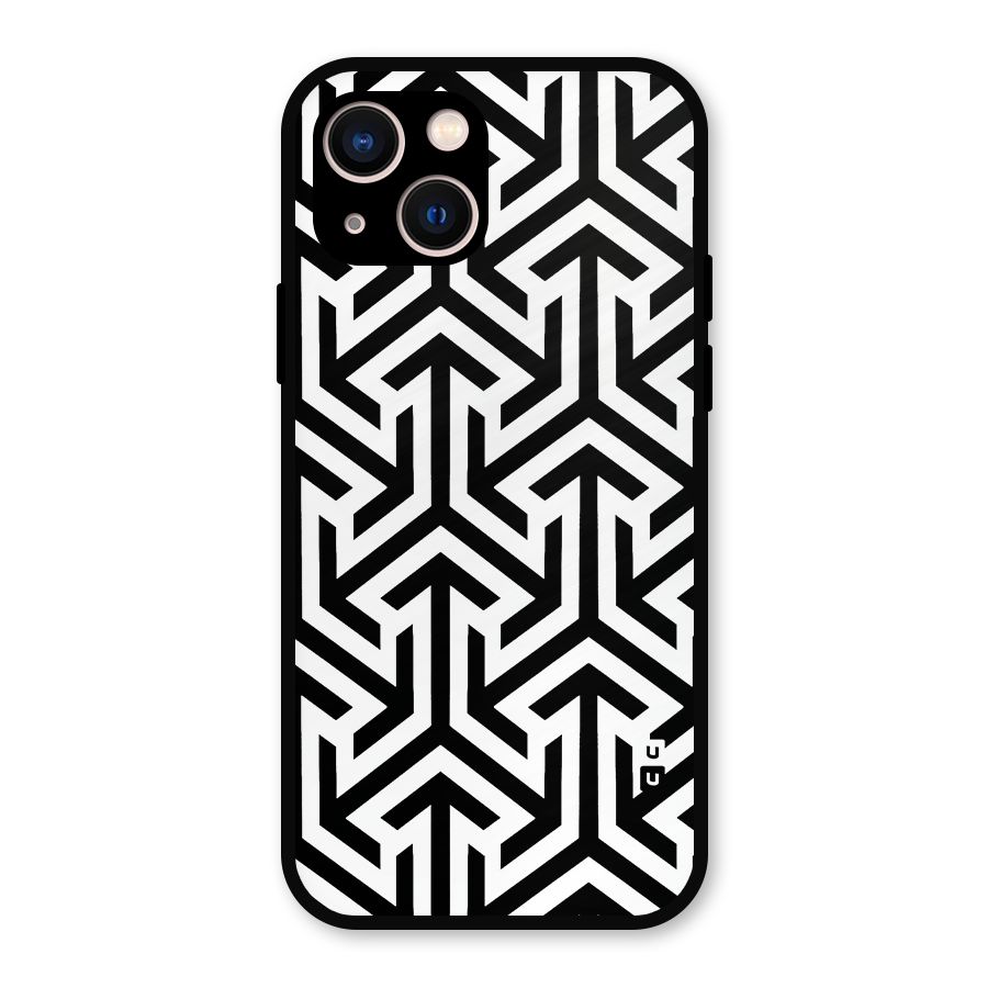 Abstract Triple Arrows Metal Back Case for iPhone 13