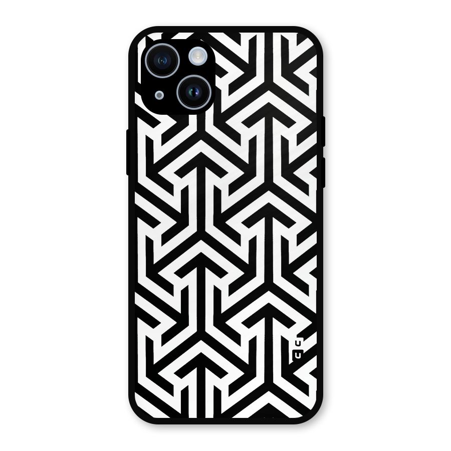 Abstract Triple Arrows Metal Back Case for iPhone 14