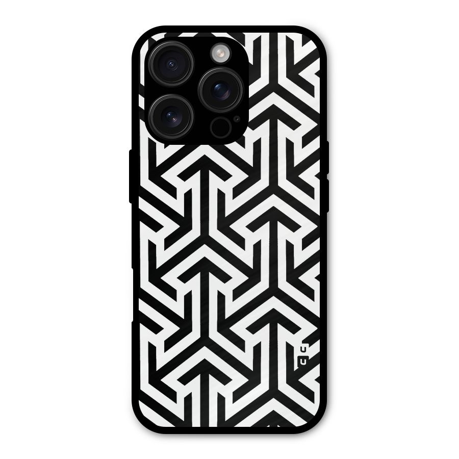 Abstract Triple Arrows Metal Back Case for iPhone 16 Pro