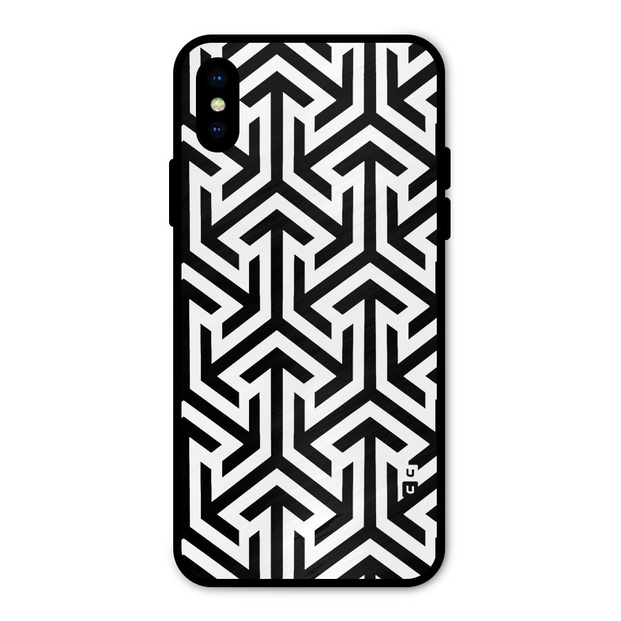 Abstract Triple Arrows Metal Back Case for iPhone X