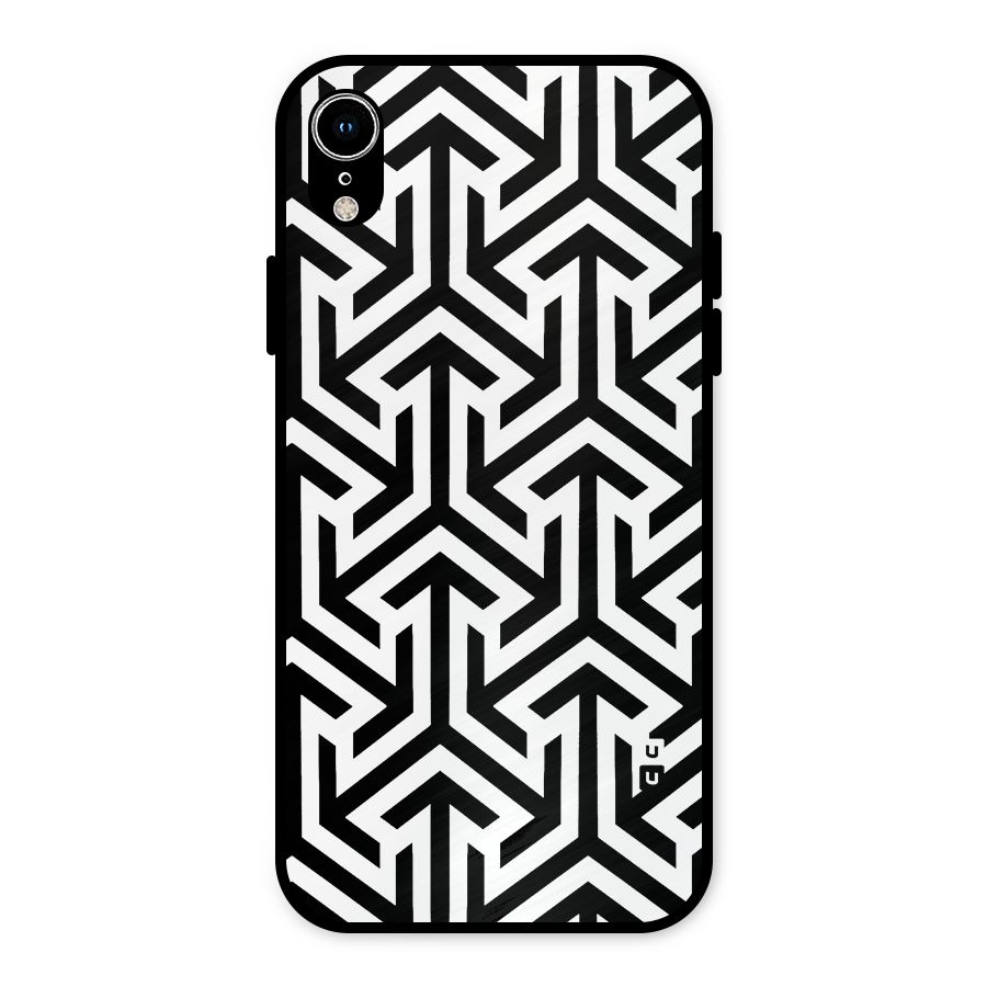 Abstract Triple Arrows Metal Back Case for iPhone XR
