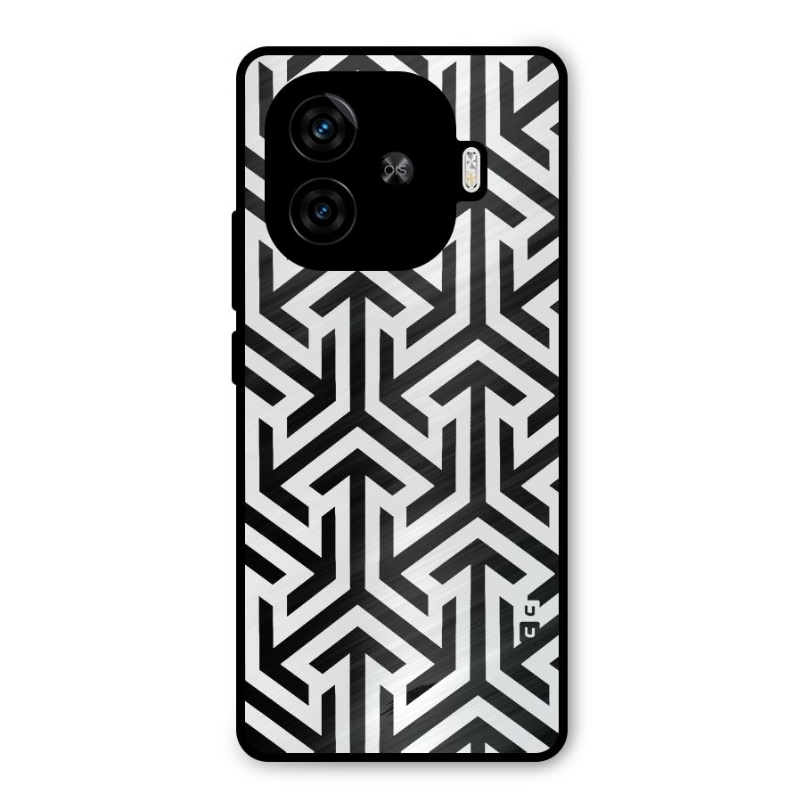 Abstract Triple Arrows Metal Back Case for iQOO Z9 Turbo