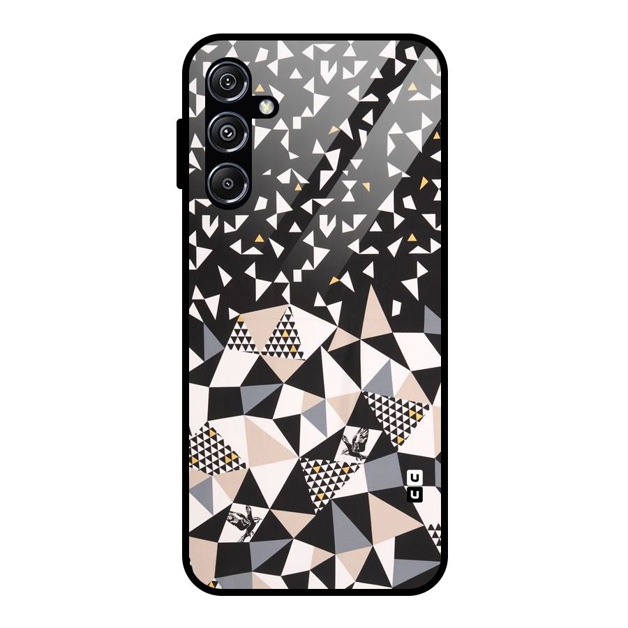 Abstract Varied Triangles Glass Back Case for Galaxy M34 5G