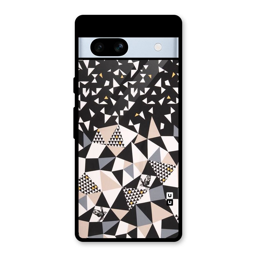 Abstract Varied Triangles Glass Back Case for Google Pixel 7a
