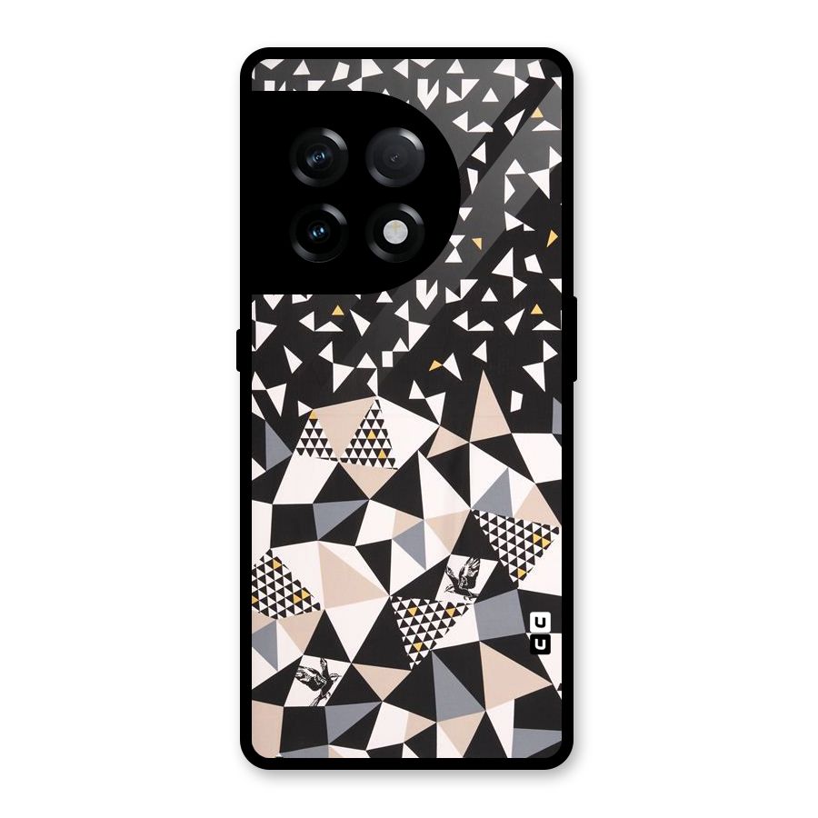 Abstract Varied Triangles Glass Back Case for OnePlus 11R