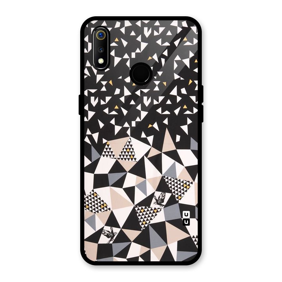 Abstract Varied Triangles Glass Back Case for Realme 3i