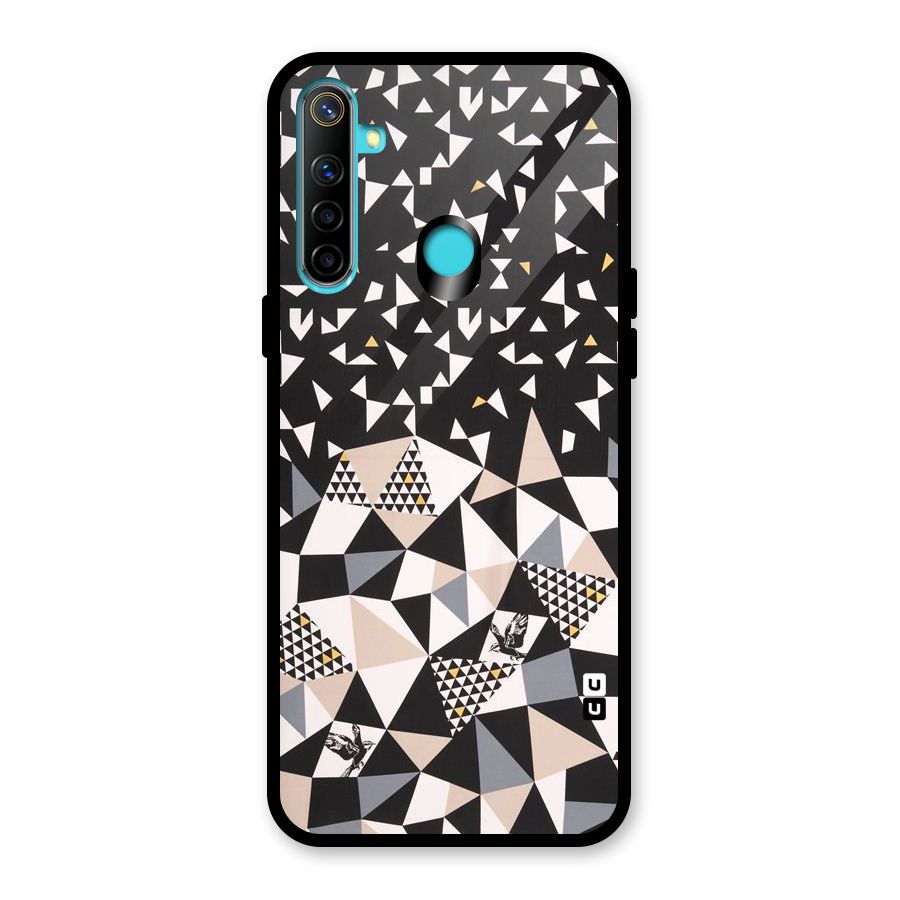 Abstract Varied Triangles Glass Back Case for Realme 5