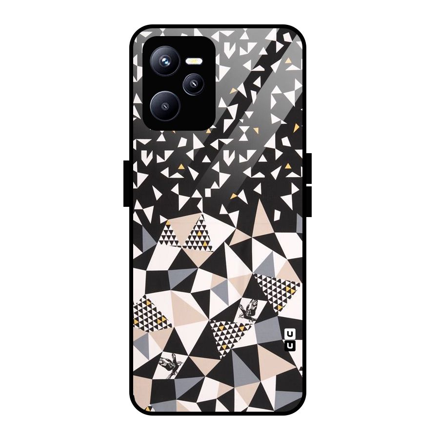 Abstract Varied Triangles Glass Back Case for Realme C35
