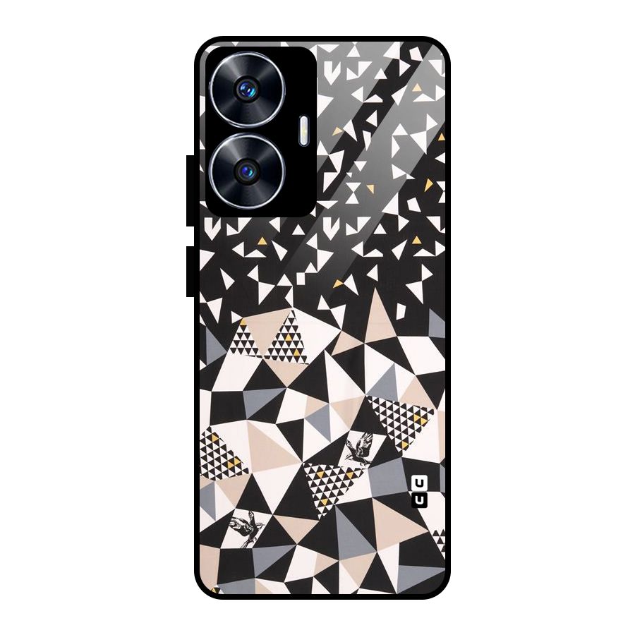 Abstract Varied Triangles Glass Back Case for Realme Narzo N55