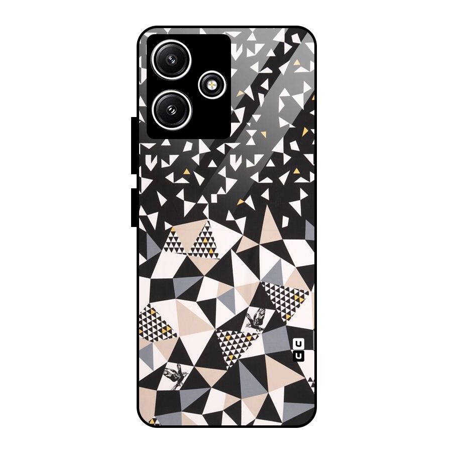 Abstract Varied Triangles Glass Back Case for Redmi 12 5G