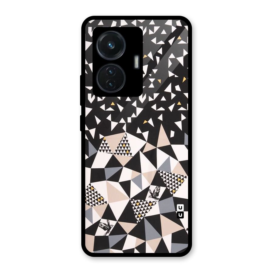 Abstract Varied Triangles Glass Back Case for Vivo T1 44W