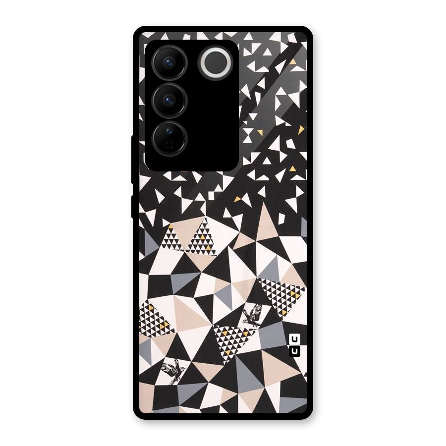 Abstract Varied Triangles Glass Back Case for Vivo V27