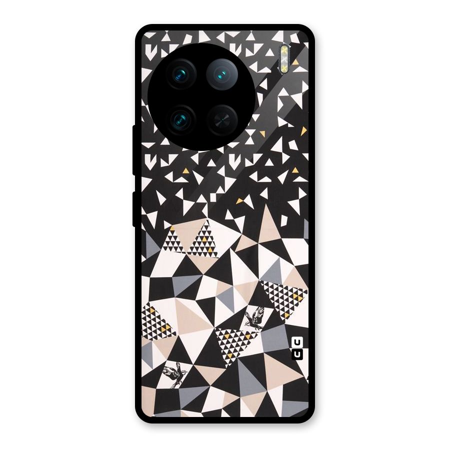 Abstract Varied Triangles Glass Back Case for Vivo X90 Pro