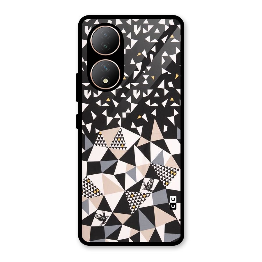 Abstract Varied Triangles Glass Back Case for Vivo Y100