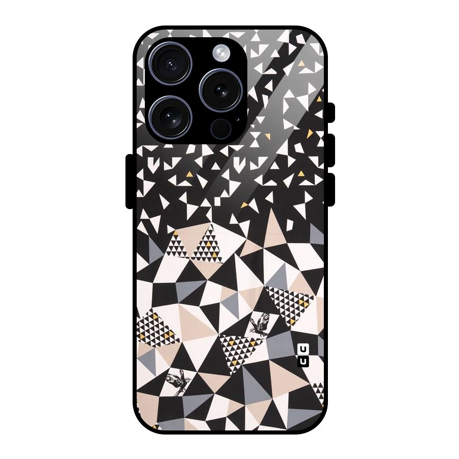 Abstract Varied Triangles Glass Back Case for iPhone 15 Pro
