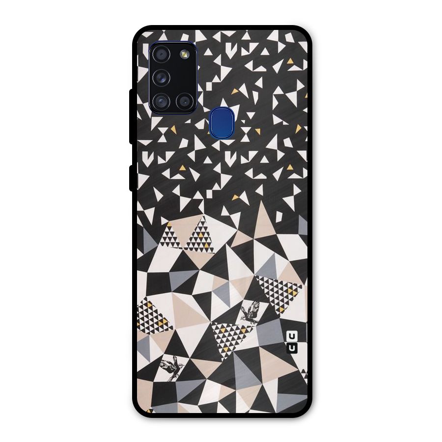Abstract Varied Triangles Metal Back Case for Galaxy A21s